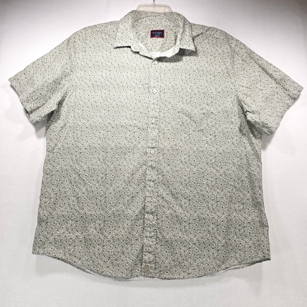 UNTUCKit Gouveia Mens XL Grey Floral Short Sleeve Button Down Shirt 40378